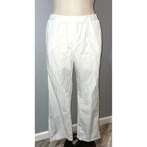 Wilfred Free Aritzia Women's White Cotton Poplin Pull-On Pants size  M Wide Leg